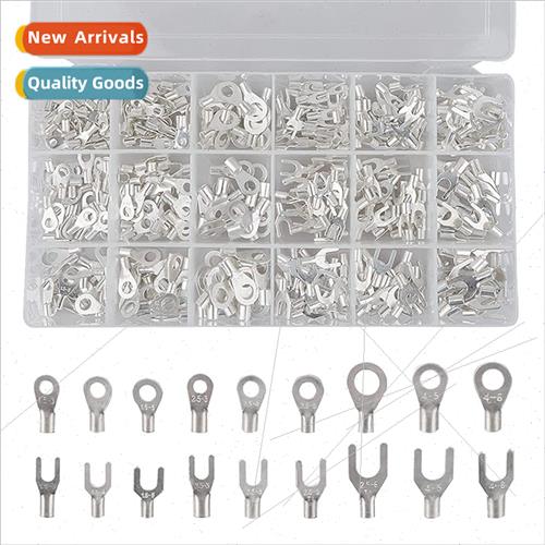 420PCS Boxed Fork Crimp Bare Terminals Round Cold Crimp Peep