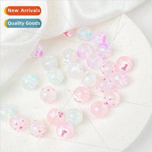 16mm hand-painted pattern flower oil drop acrylic beads stra