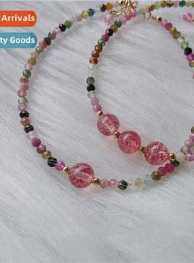New exmely fine bracelet strawberry crystal candy tourmaline