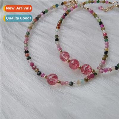 New exmely fine bracelet strawberry crystal candy tourmaline
