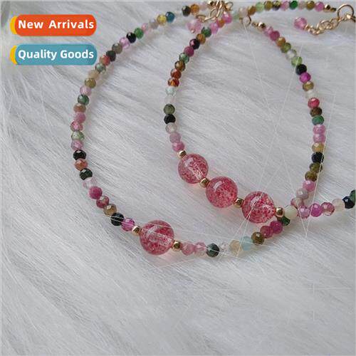 New exmely fine bracelet strawberry crystal candy tourmaline
