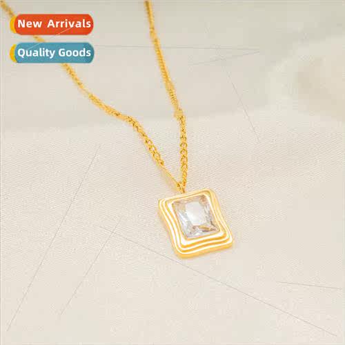 New fashion ins niche square sugar female gold tanium steel
