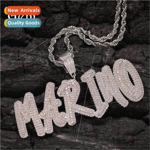Europe new DIY zirconia alphabet name pendant creative doubl