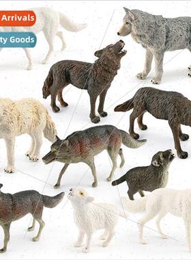 Wildlife model wolf pack set small whe wolf arctic wolf snar