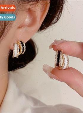 Koreasimple delicate small oil drop half round earrings s925