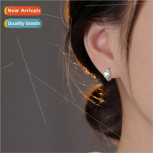 Full diamond flower ear buckle type earrings female gentle g