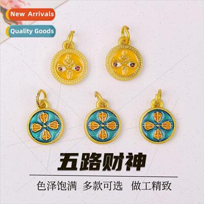 pendant handmade diy pure copper double-sided God Wealth acc
