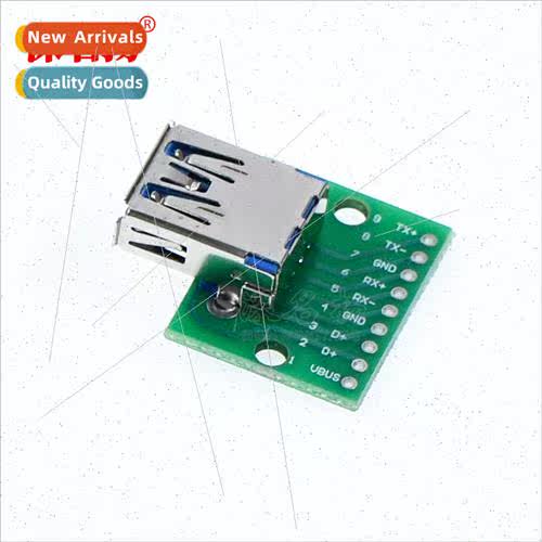 USB 3.0 Female Header to DIP Module Flat to In-ne Adapter Bl