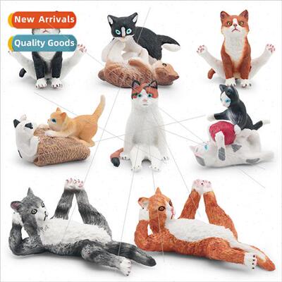 Fun simulation cat model side lying cat sting cat playing kt