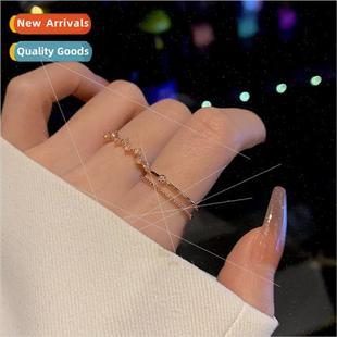 Super whe rose gold plated ring female ins delicate set zirc
