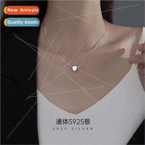 S925 silver simple love heart necklace women 2022 new wave n