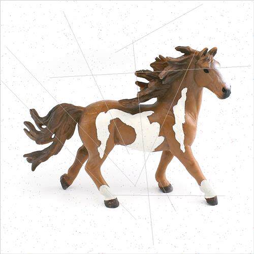 Children animal steed model static pinto stallion thousmiles