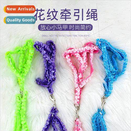 Pet leash bone pattern chest strap adjustable teddy bears po