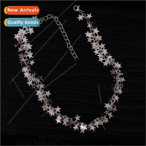 New silver necklace female niche sequins collarbone chain co