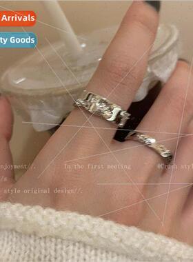 Silver color pigmented circle zirconia open ring set适用wome