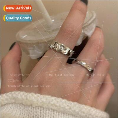Silver color pigmented circle zirconia open ring set适用wome