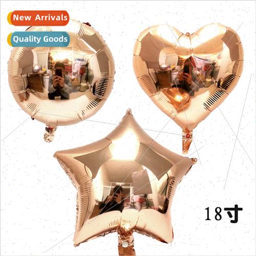 18 inch heart round pentagram rose gold aluminum foil balloo