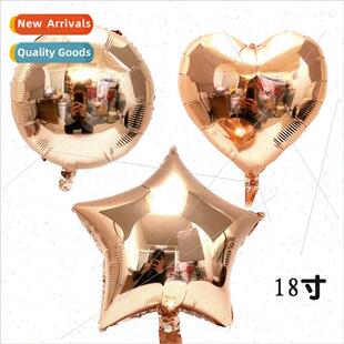 18 inch heart round pentagram rose gold aluminum foil balloo