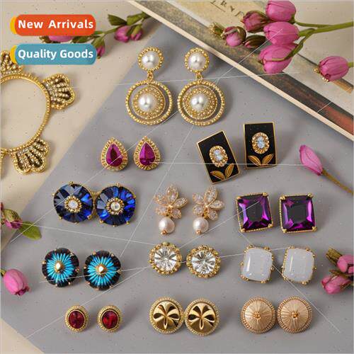 lver pin earrings Court retro niche minimalist earrings