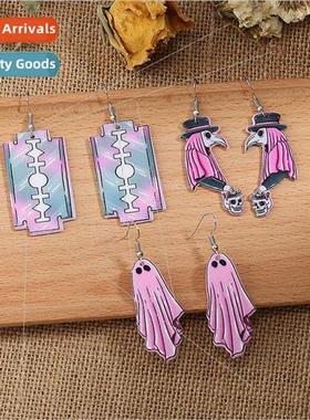 Europe Halloween Party Spooky Witch Punk Earrings适用Women S