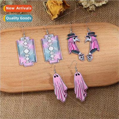 Europe Halloween Party Spooky Witch Punk Earrings适用Women S