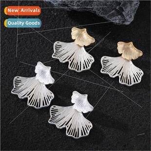 clashing fashion niche earrings New metal leaves color alloy