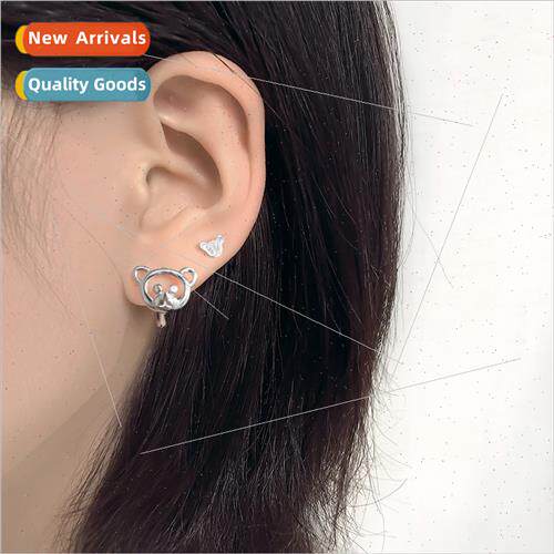 Small panda ear buckle female Korea tide cool ins cold stude