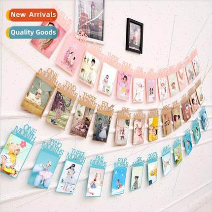 Pearlescent paper photo frame pull flag birthday birthday de
