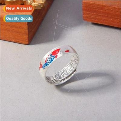 Carp auspicious cloud ring female cloisonné lerature ethnic