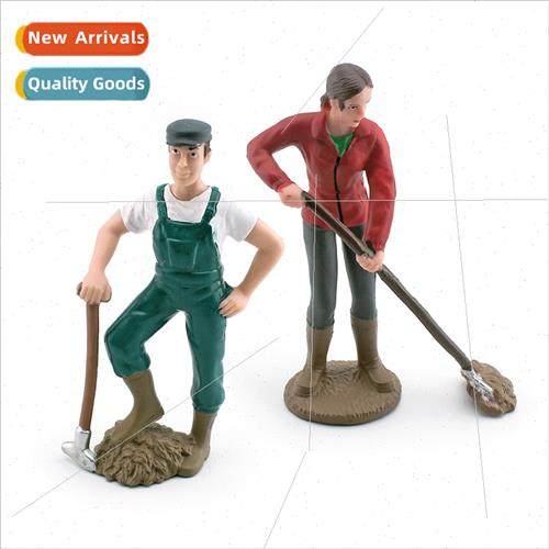 Worker model shoveling farmer farmer woman doll scene farm r