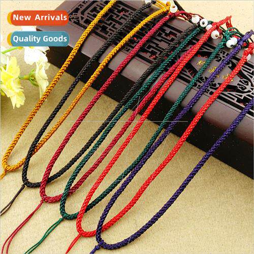 Thick two beads necklace rope diy handmade braided necklace