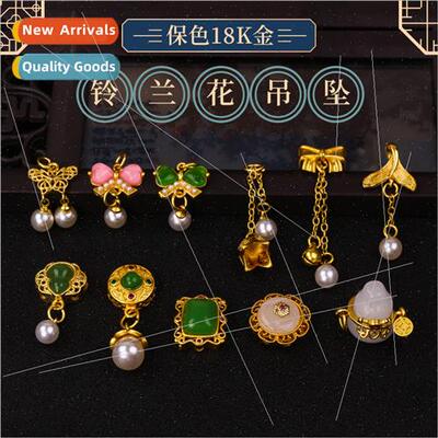 Protective color gold butterfly bell orchid flower pendant i