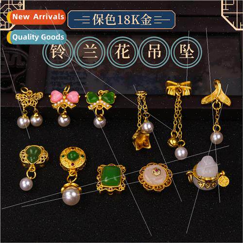Protective color gold butterfly bell orchid flower pendant i