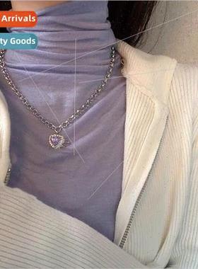 Spice Girls Purple Heart Necklace Women ins che Premium Swea