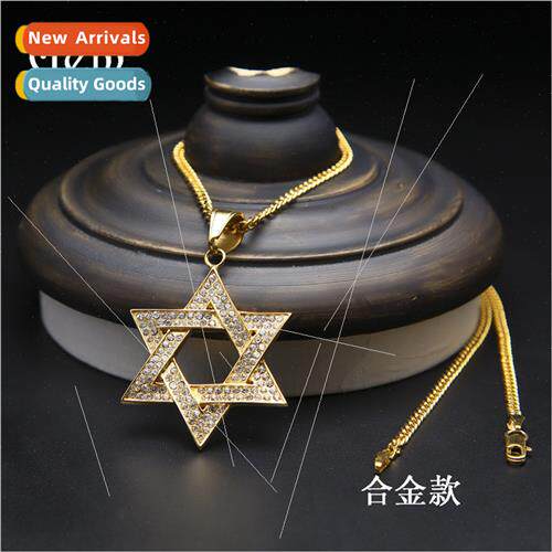 Europe hiphop new men pendant wh diamonds star David alloy h