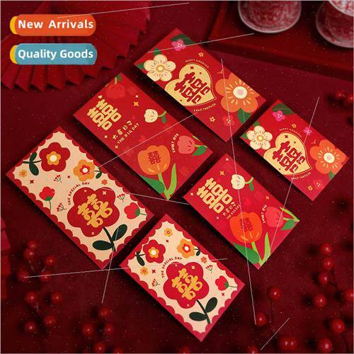 New creative wh share small red flowers red envelope wedding