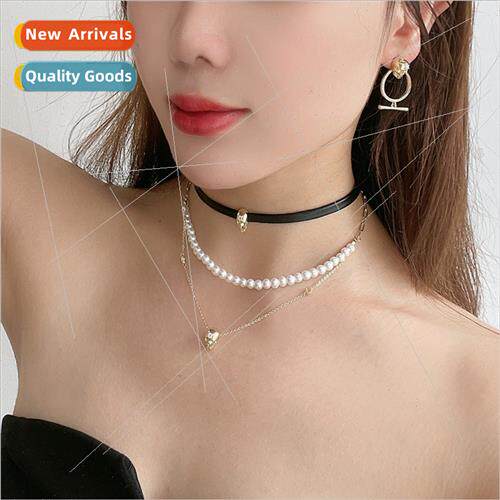 Pop punk set zirconium skull Y word necklace female Europe H