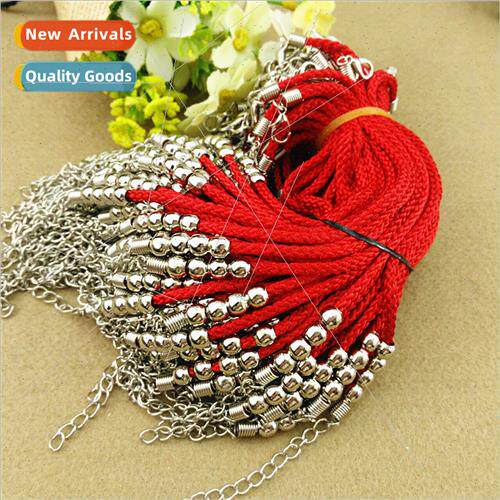 Red black four beads bracelet 100 pure handmade lanyard net