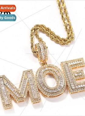Europe hip-hop necklace full diamonds in middle ladder squar