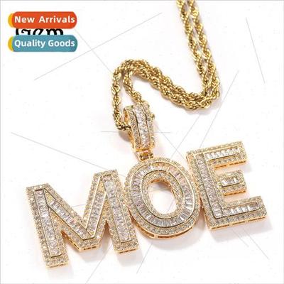 Europe hip-hop necklace full diamonds in middle ladder squar