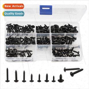 200pcs box Phillips round head screws wh pads iron plated bl