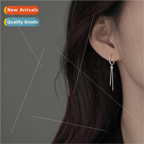 Round beads a word tassel earrings cold wind metal sense pun