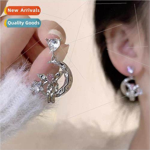 Fashion love heart zirconia star stud earrings 2022 summer e