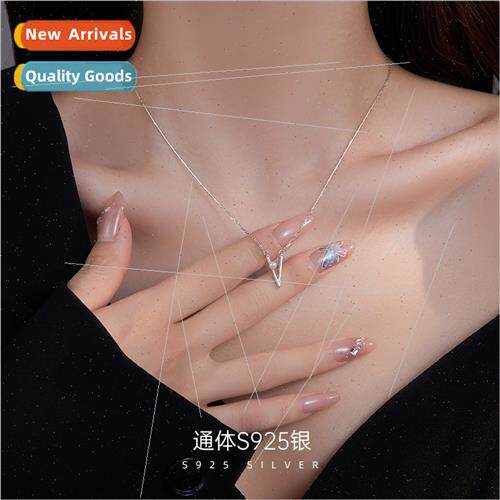 S925 silver niche V necklace female single daily collarbone