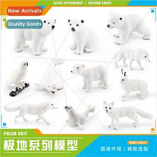 Wild Polar Animals Set Model Arctic Rabb Whe Fox Polar Bear