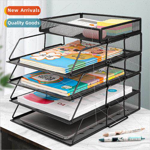 Office supplies file rack desktop data storage frame metal i