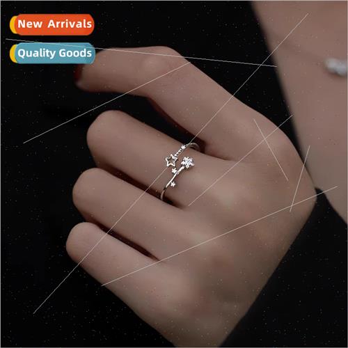 Super sparkling diamond star ring ring women Korea openings