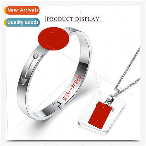Europe gift tanium steel peach heart bracelet key necklace r