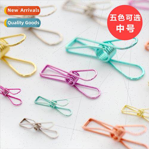 Medium Hollowed out simple metal retro fish clip colorful lo
