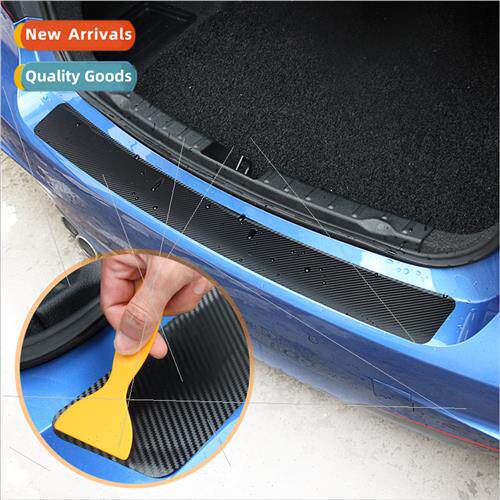 Car door sill carbon fiber stickers rear guard plate anti-sc